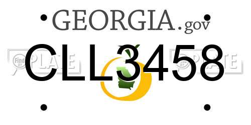 CLL3458 Georgia License Plate