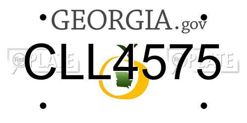 CLL4575 Georgia License Plate