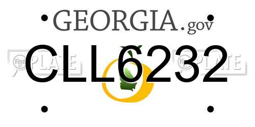CLL6232 Georgia License Plate