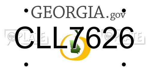 CLL7626 Georgia License Plate