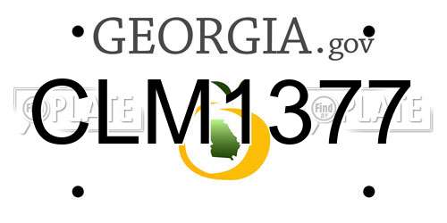 CLM1377 Georgia License Plate
