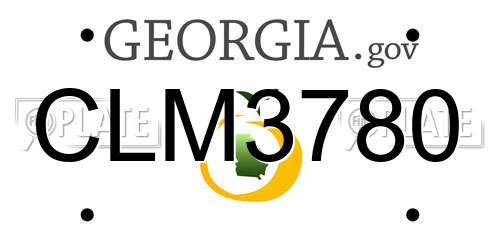 CLM3780 Georgia License Plate