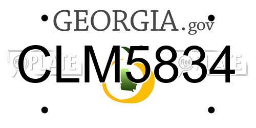 CLM5834 Georgia License Plate