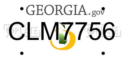 CLM7756 Georgia License Plate
