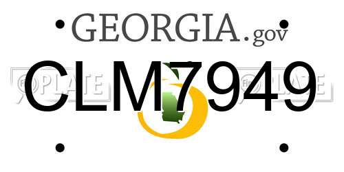 CLM7949 Georgia License Plate