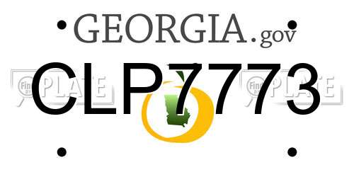 CLP7773 Georgia License Plate