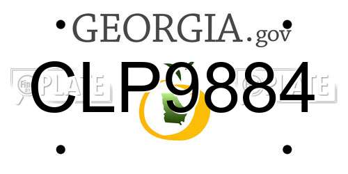 CLP9884 Georgia License Plate
