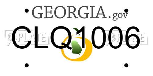 CLQ1006 Georgia License Plate