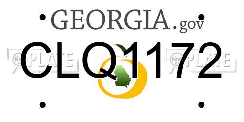 CLQ1172 Georgia License Plate