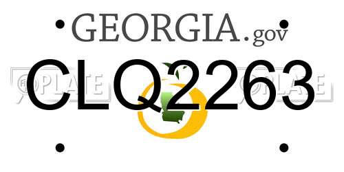 CLQ2263 Georgia License Plate