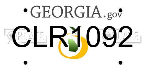 CLR1092 Georgia License Plate