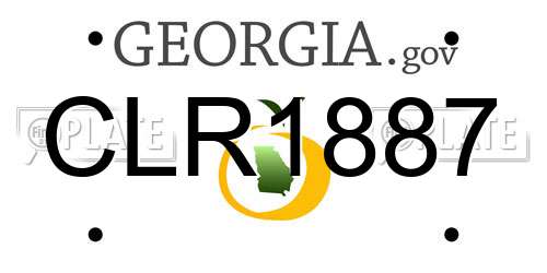 CLR1887 Georgia License Plate