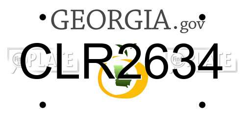 CLR2634 Georgia License Plate