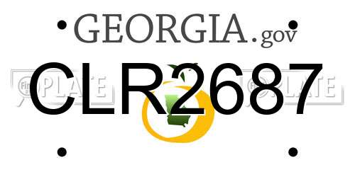 CLR2687 Georgia License Plate