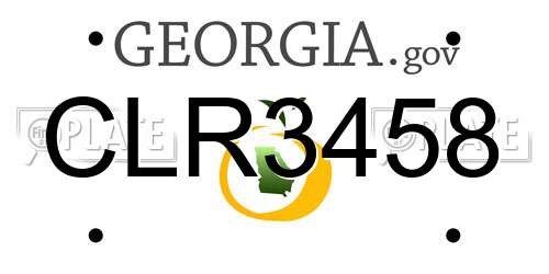 CLR3458 Georgia License Plate