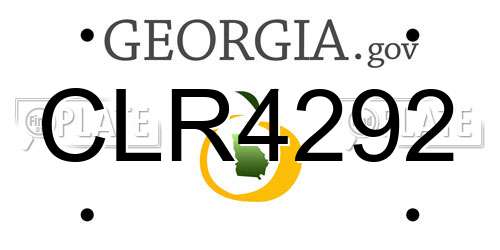 CLR4292 Georgia License Plate