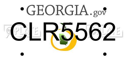 CLR5562 Georgia License Plate