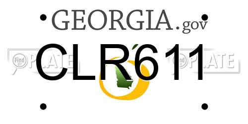 CLR611 Georgia License Plate
