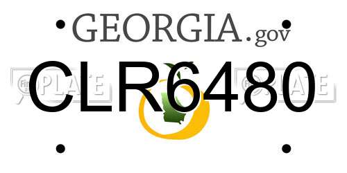CLR6480 Georgia License Plate