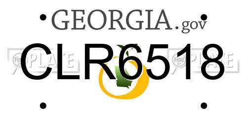 CLR6518 Georgia License Plate
