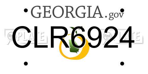 CLR6924 Georgia License Plate