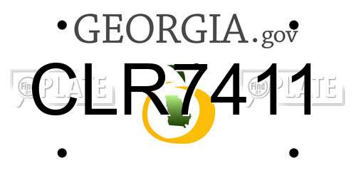 CLR7411 Georgia License Plate