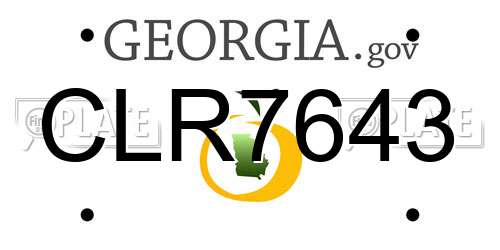 CLR7643 Georgia License Plate