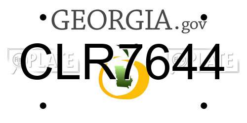 CLR7644 Georgia License Plate