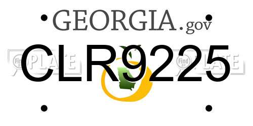 CLR9225 Georgia License Plate