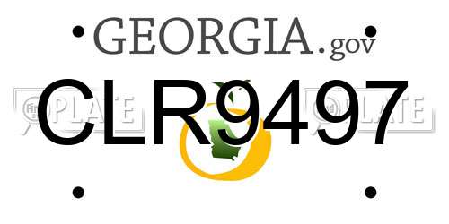 CLR9497 Georgia License Plate