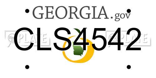 CLS4542 Georgia License Plate