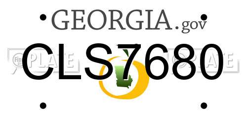 CLS7680 Georgia License Plate