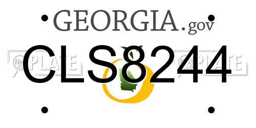 CLS8244 Georgia License Plate