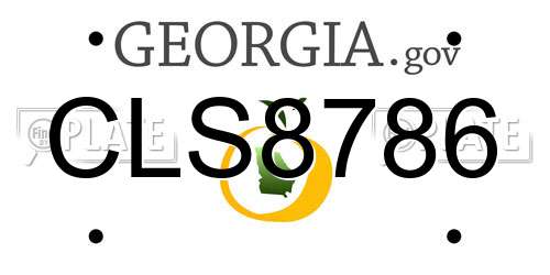CLS8786 Georgia License Plate