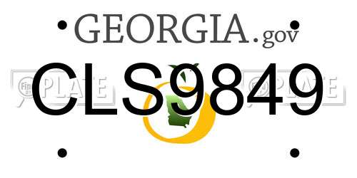 CLS9849 Georgia License Plate