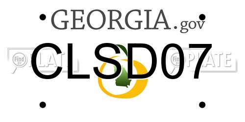CLSD07 Georgia License Plate