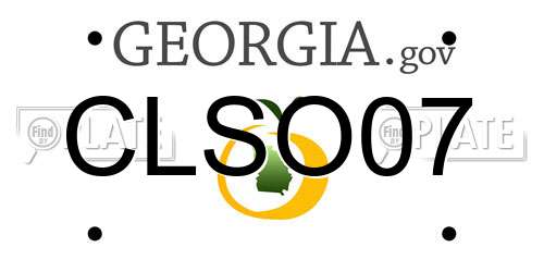 CLSO07 Georgia License Plate
