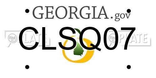 CLSQ07 Georgia License Plate