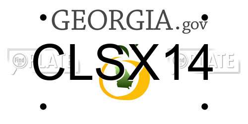 CLSX14 Georgia License Plate