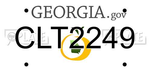 CLT2249 Georgia License Plate