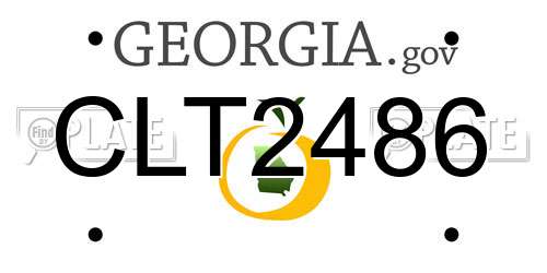 CLT2486 Georgia License Plate