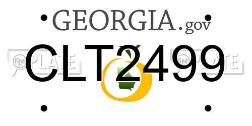 CLT2499 Georgia License Plate