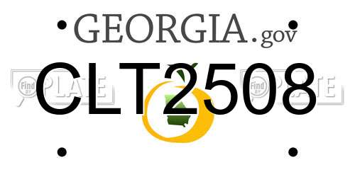 CLT2508 Georgia License Plate