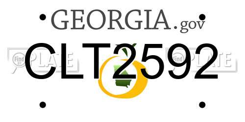CLT2592 Georgia License Plate