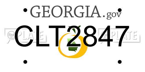 CLT2847 Georgia License Plate