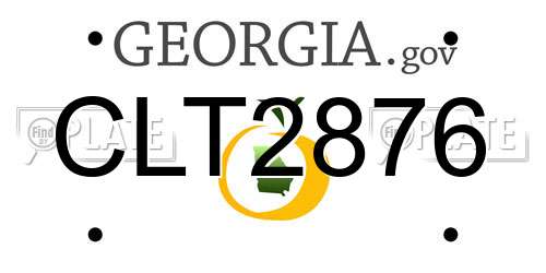 CLT2876 Georgia License Plate