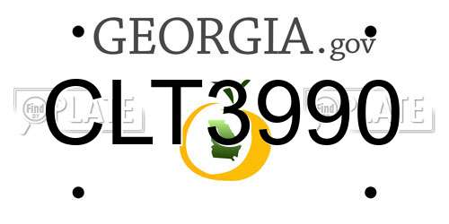 CLT3990 Georgia License Plate