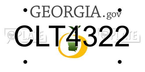 CLT4322 Georgia License Plate
