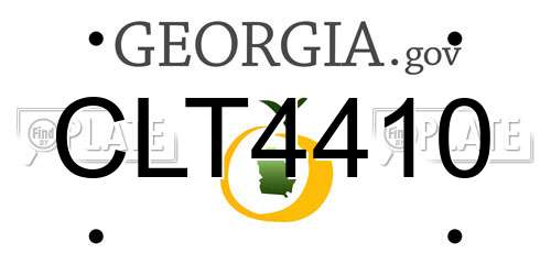 CLT4410 Georgia License Plate