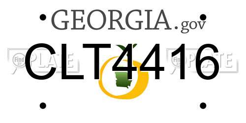 CLT4416 Georgia License Plate